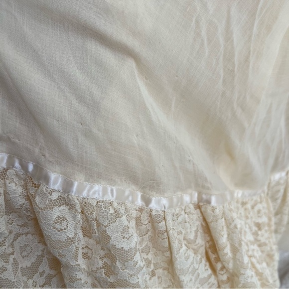 Vintage Boho Fairytale Prairie Ruffle Lace Sweetheart Neckline Maxi Dress - Picture 15 of 15